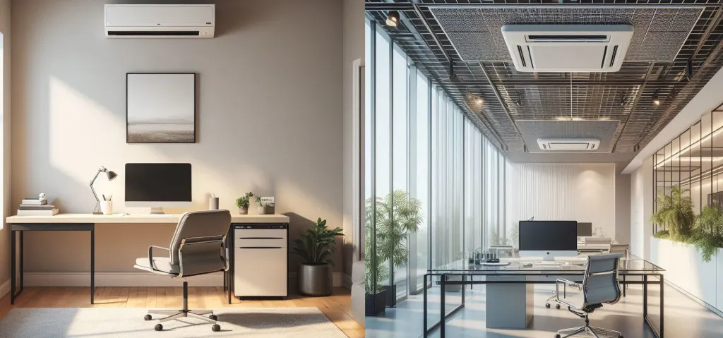 Air conditioning units installed in a commercial office